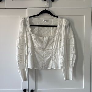 Reformation White Boho Blouse size 2
